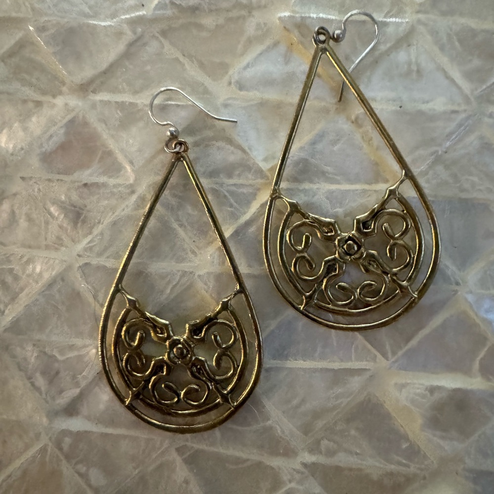 Southern Living Gold Filigree Teardrop Earrings